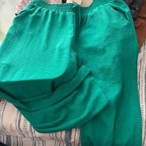 NYC Teal Elastic-Waist Track Pants